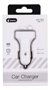 Cargador de Auto Doble USB 2.4a - OnePlus A5789 - Blanco